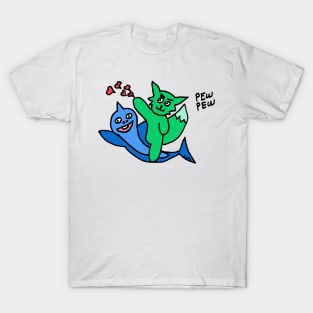 Pew Pew Kitty Color T-Shirt